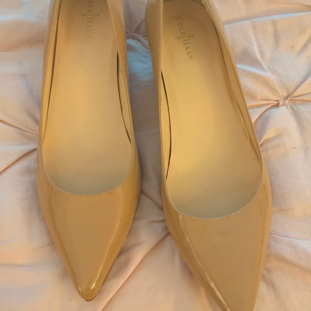 Cole Haan Nike Air Nude Patent Kitten Heel Pumps